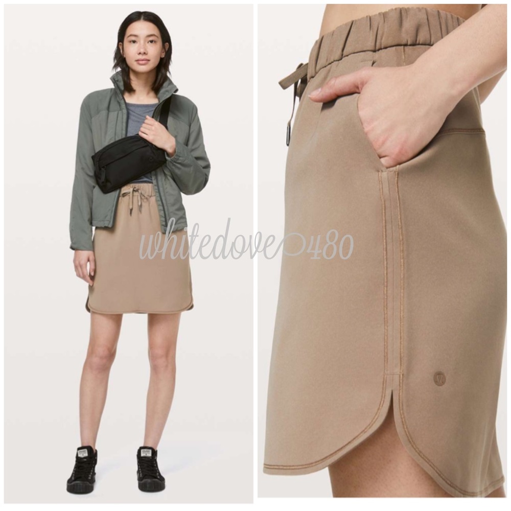 Lululemon On The Fly Skirt Woven In Frontier Tan Size 14